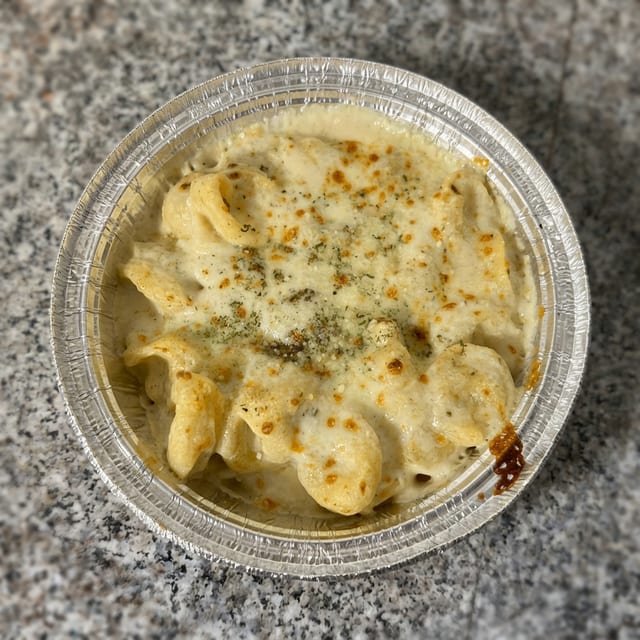 Meat Tortellini with Alfredo Sauce.